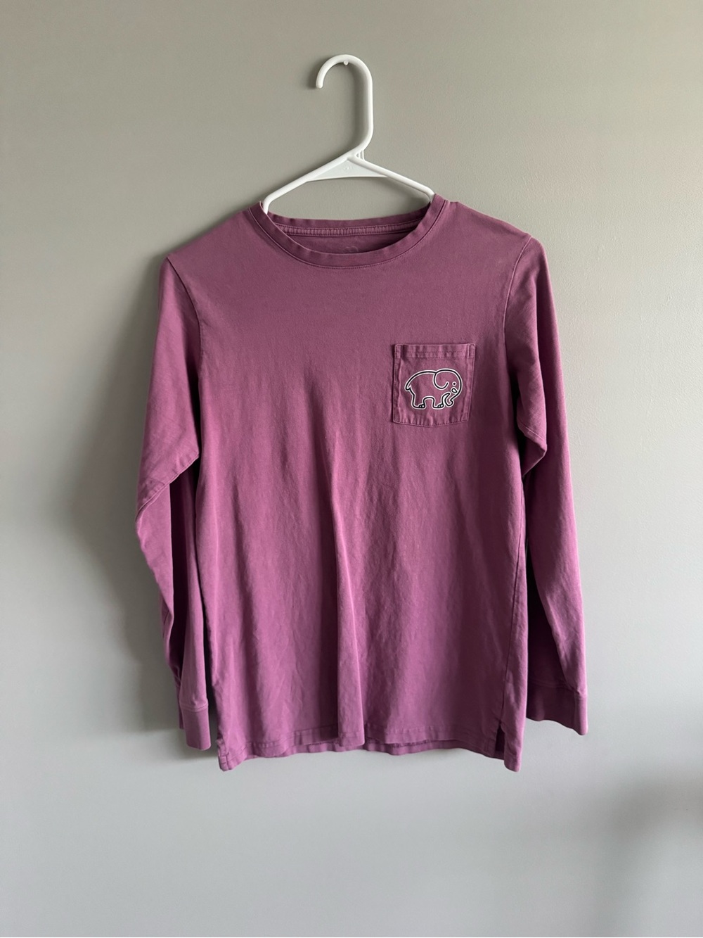 Ivory Ella Long-Sleeve Pocket Tee - Mauve
